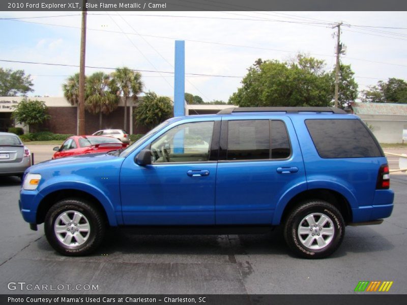 Blue Flame Metallic / Camel 2010 Ford Explorer XLT