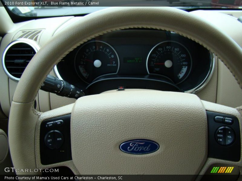 Blue Flame Metallic / Camel 2010 Ford Explorer XLT