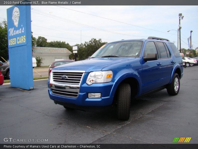 Blue Flame Metallic / Camel 2010 Ford Explorer XLT