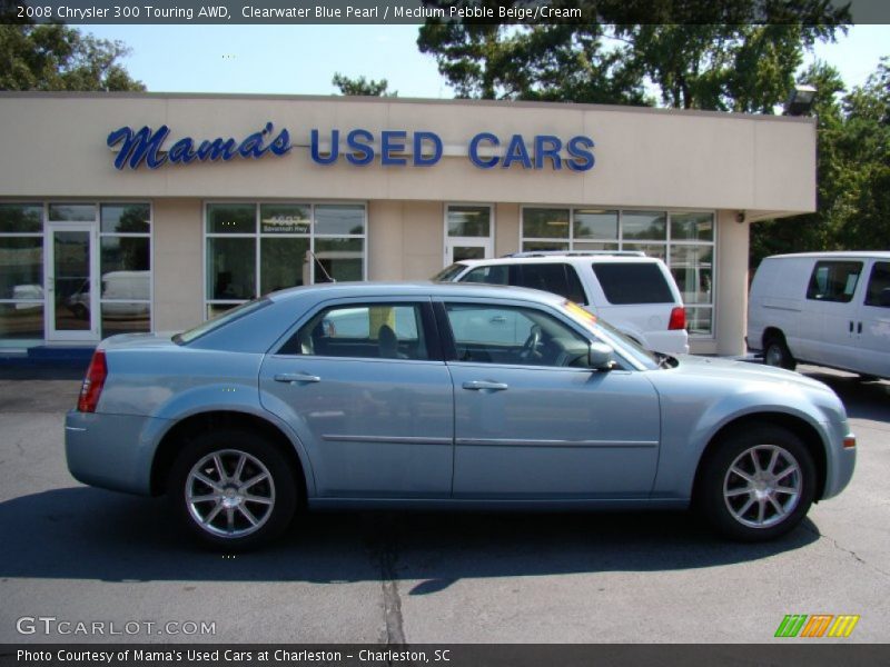 Clearwater Blue Pearl / Medium Pebble Beige/Cream 2008 Chrysler 300 Touring AWD