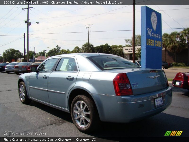 Clearwater Blue Pearl / Medium Pebble Beige/Cream 2008 Chrysler 300 Touring AWD