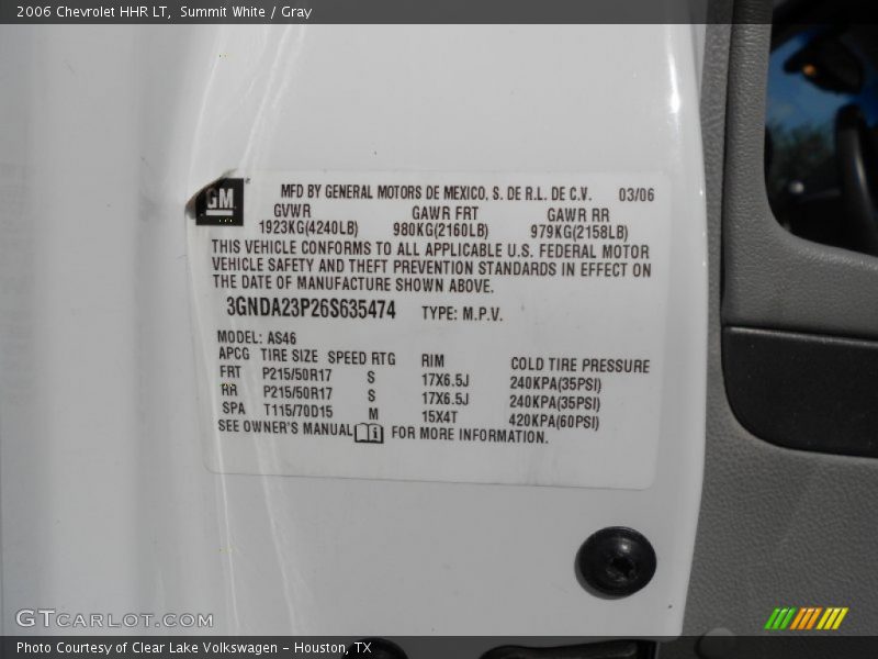 Summit White / Gray 2006 Chevrolet HHR LT