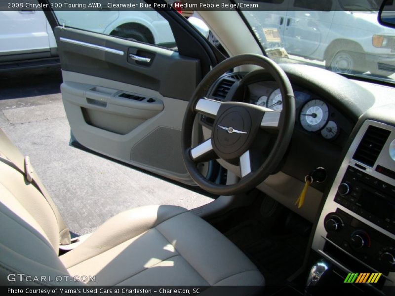 Clearwater Blue Pearl / Medium Pebble Beige/Cream 2008 Chrysler 300 Touring AWD
