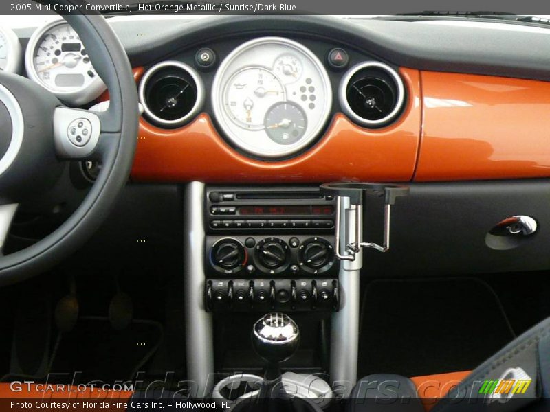 Hot Orange Metallic / Sunrise/Dark Blue 2005 Mini Cooper Convertible