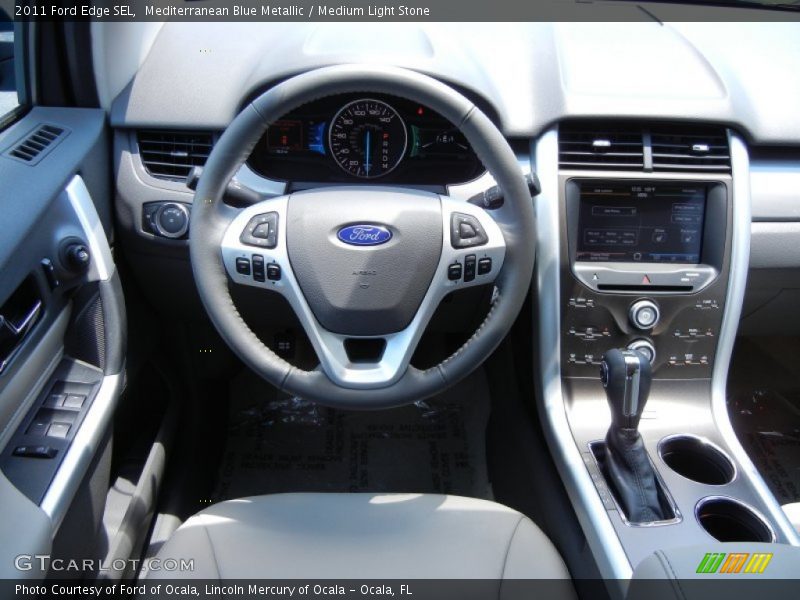 Mediterranean Blue Metallic / Medium Light Stone 2011 Ford Edge SEL