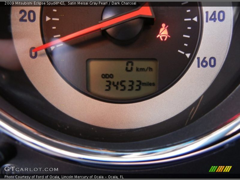 Satin Meisai Gray Pearl / Dark Charcoal 2009 Mitsubishi Eclipse Spyder GS