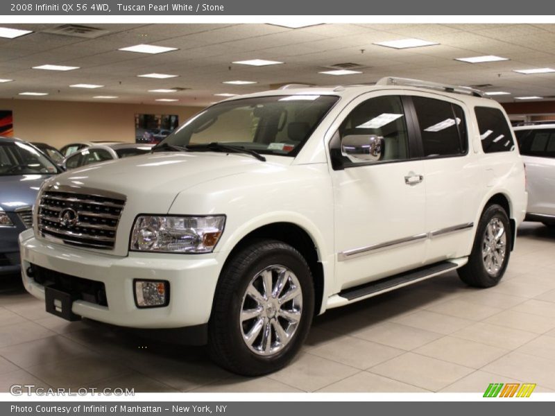 Tuscan Pearl White / Stone 2008 Infiniti QX 56 4WD