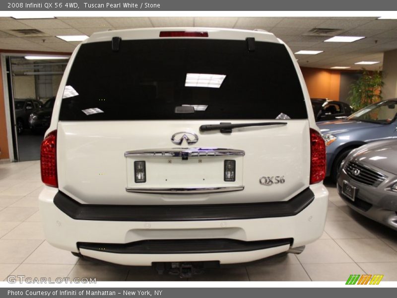 Tuscan Pearl White / Stone 2008 Infiniti QX 56 4WD