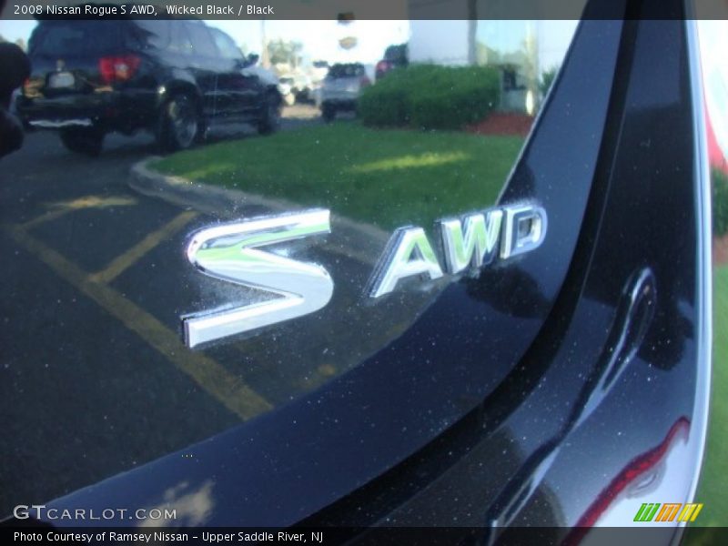 Wicked Black / Black 2008 Nissan Rogue S AWD