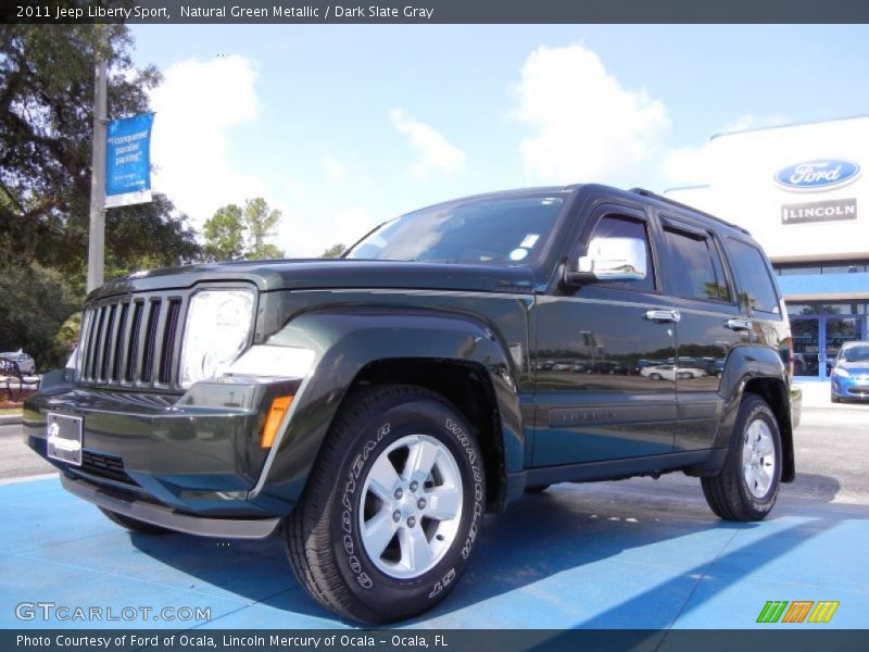 Natural Green Metallic / Dark Slate Gray 2011 Jeep Liberty Sport