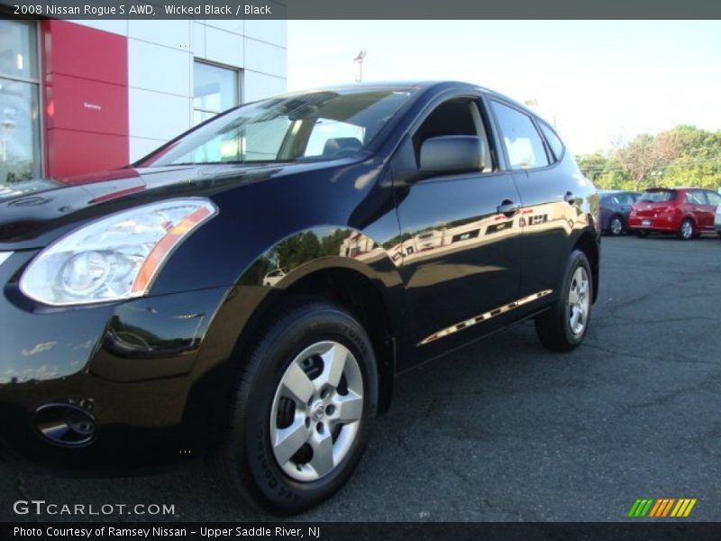 Wicked Black / Black 2008 Nissan Rogue S AWD