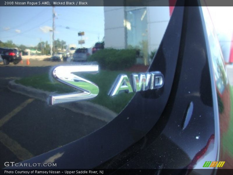 Wicked Black / Black 2008 Nissan Rogue S AWD