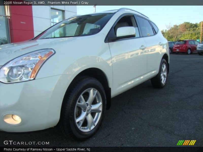 Phantom White Pearl / Gray 2008 Nissan Rogue SL AWD