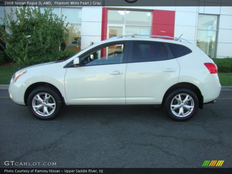 Phantom White Pearl / Gray 2008 Nissan Rogue SL AWD