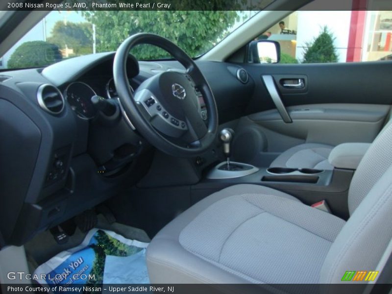 Phantom White Pearl / Gray 2008 Nissan Rogue SL AWD