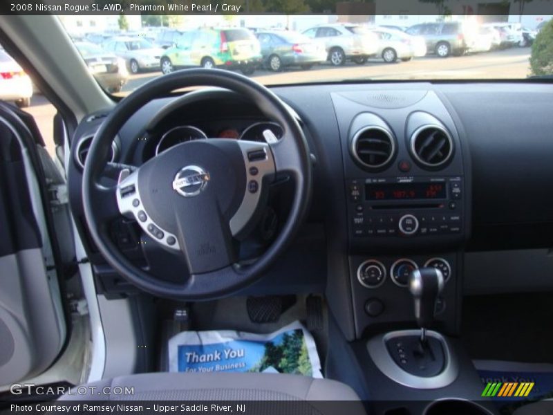 Phantom White Pearl / Gray 2008 Nissan Rogue SL AWD