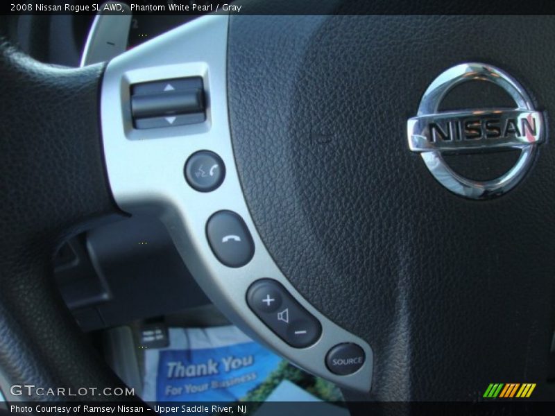 Phantom White Pearl / Gray 2008 Nissan Rogue SL AWD