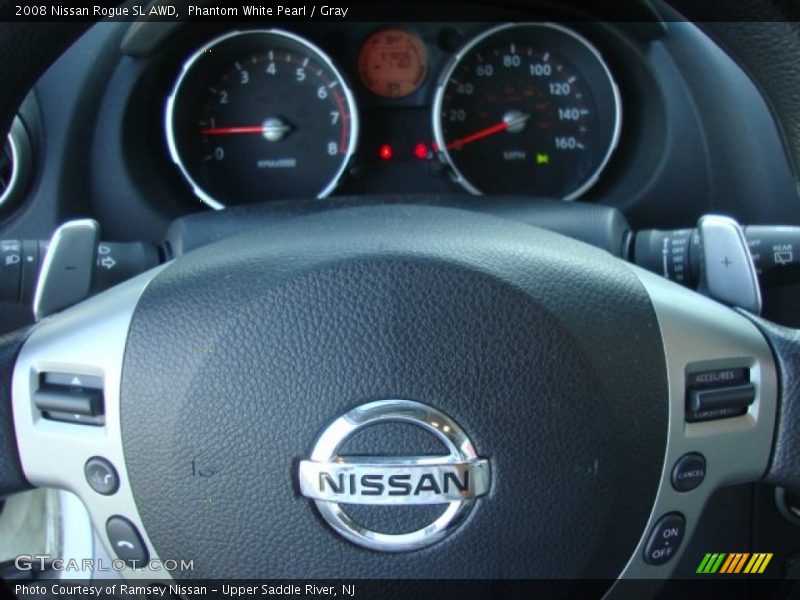 Phantom White Pearl / Gray 2008 Nissan Rogue SL AWD