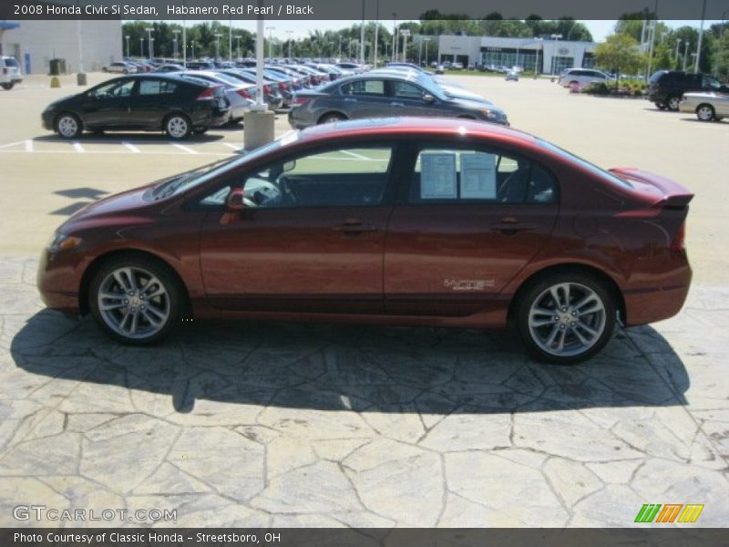 Habanero Red Pearl / Black 2008 Honda Civic Si Sedan