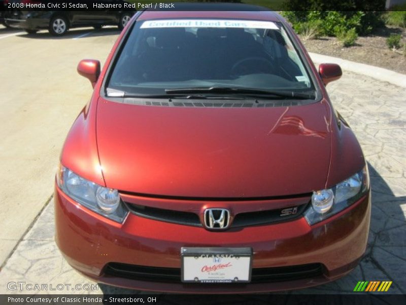 Habanero Red Pearl / Black 2008 Honda Civic Si Sedan