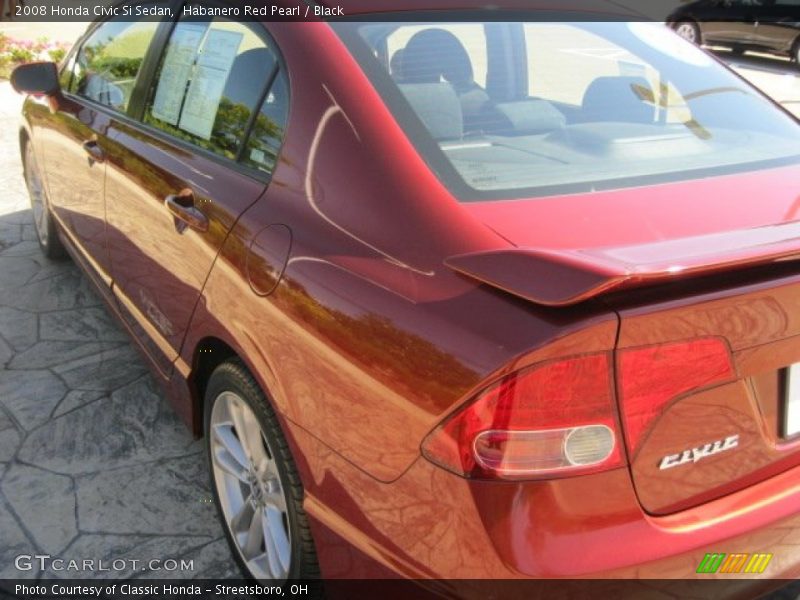 Habanero Red Pearl / Black 2008 Honda Civic Si Sedan