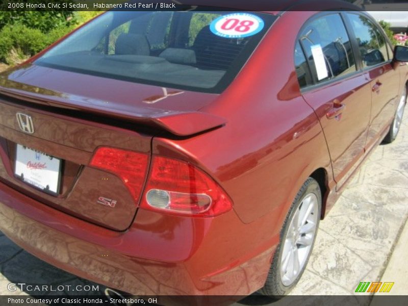 Habanero Red Pearl / Black 2008 Honda Civic Si Sedan