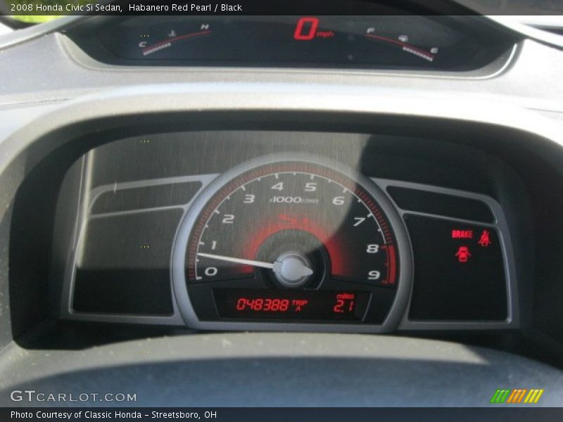Habanero Red Pearl / Black 2008 Honda Civic Si Sedan