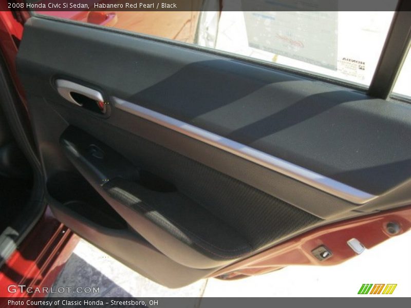 Habanero Red Pearl / Black 2008 Honda Civic Si Sedan