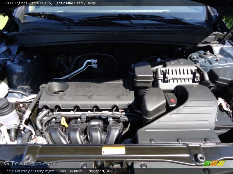 Pacific Blue Pearl / Beige 2011 Hyundai Santa Fe GLS