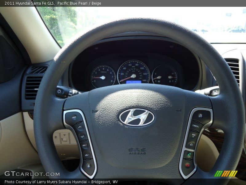 Pacific Blue Pearl / Beige 2011 Hyundai Santa Fe GLS