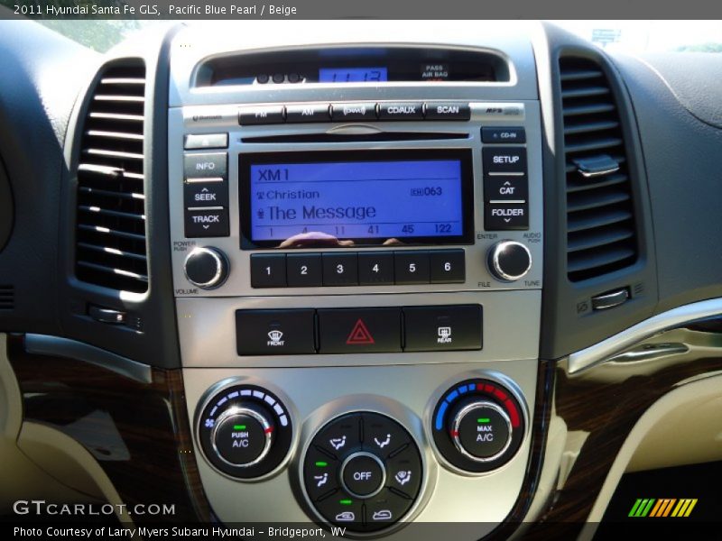 Pacific Blue Pearl / Beige 2011 Hyundai Santa Fe GLS