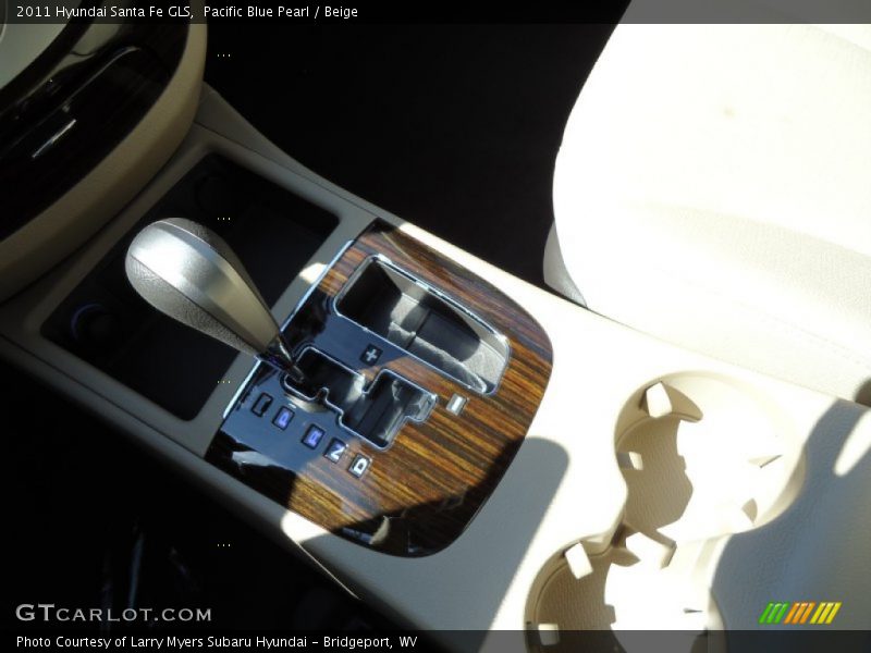 Pacific Blue Pearl / Beige 2011 Hyundai Santa Fe GLS