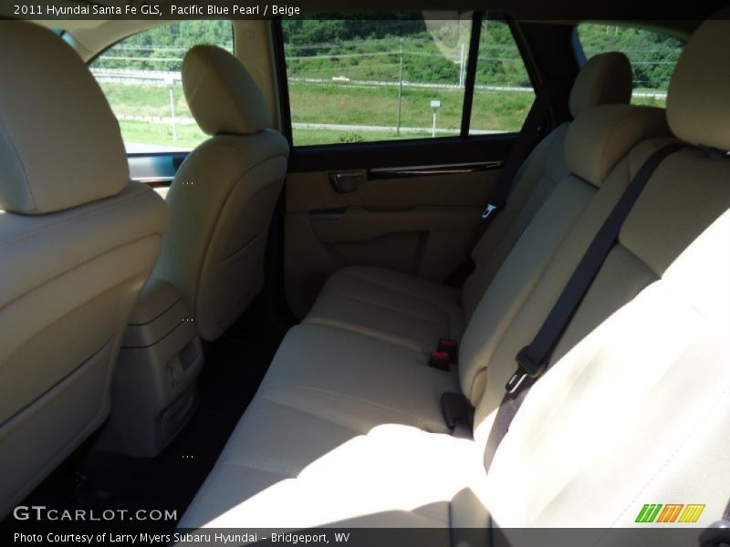 Pacific Blue Pearl / Beige 2011 Hyundai Santa Fe GLS