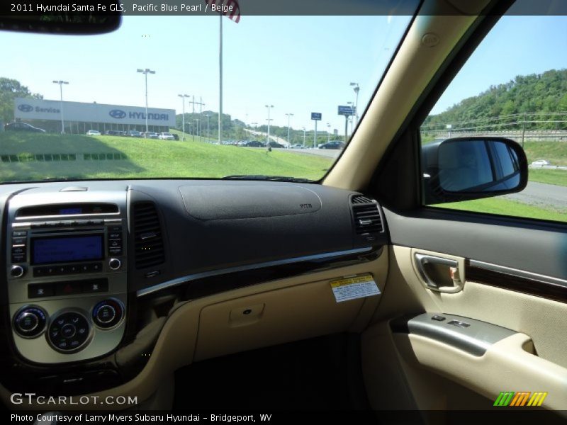 Pacific Blue Pearl / Beige 2011 Hyundai Santa Fe GLS