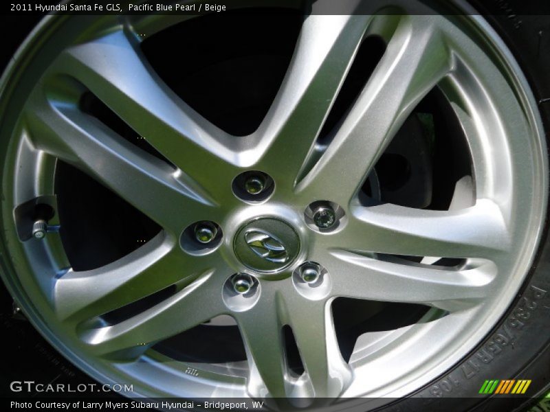 Pacific Blue Pearl / Beige 2011 Hyundai Santa Fe GLS