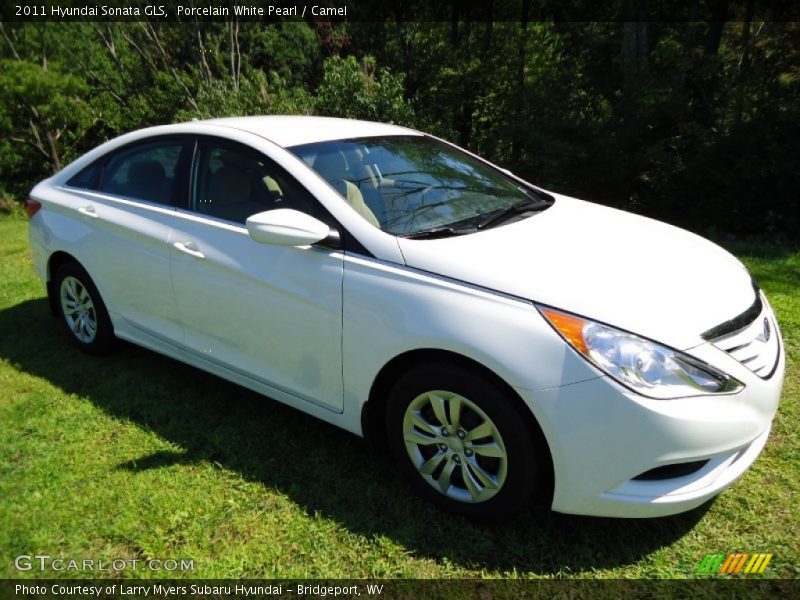 Porcelain White Pearl / Camel 2011 Hyundai Sonata GLS