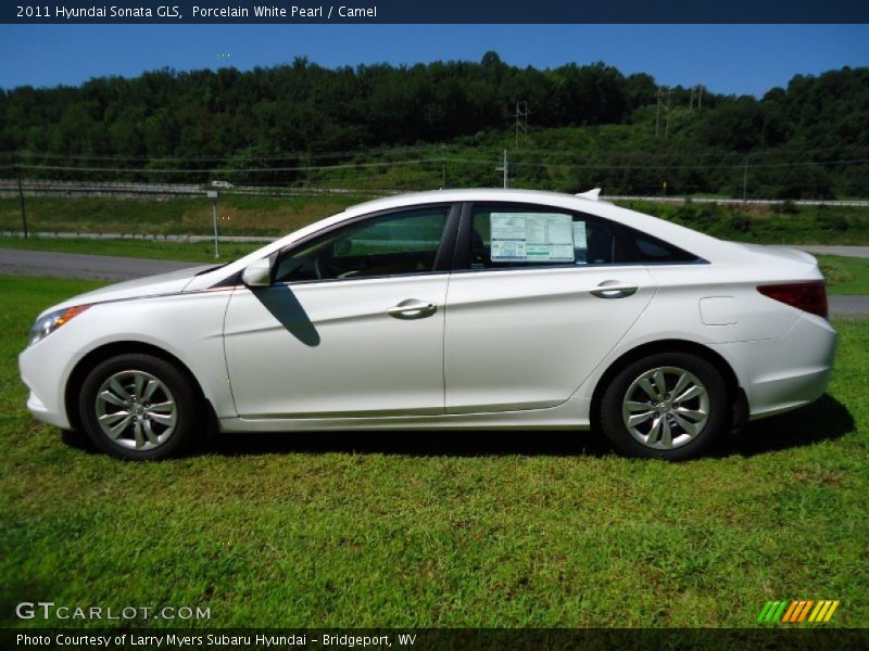 Porcelain White Pearl / Camel 2011 Hyundai Sonata GLS