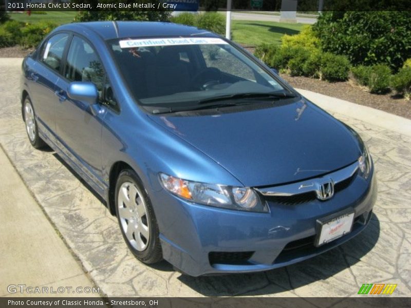 Atomic Blue Metallic / Gray 2011 Honda Civic LX Sedan
