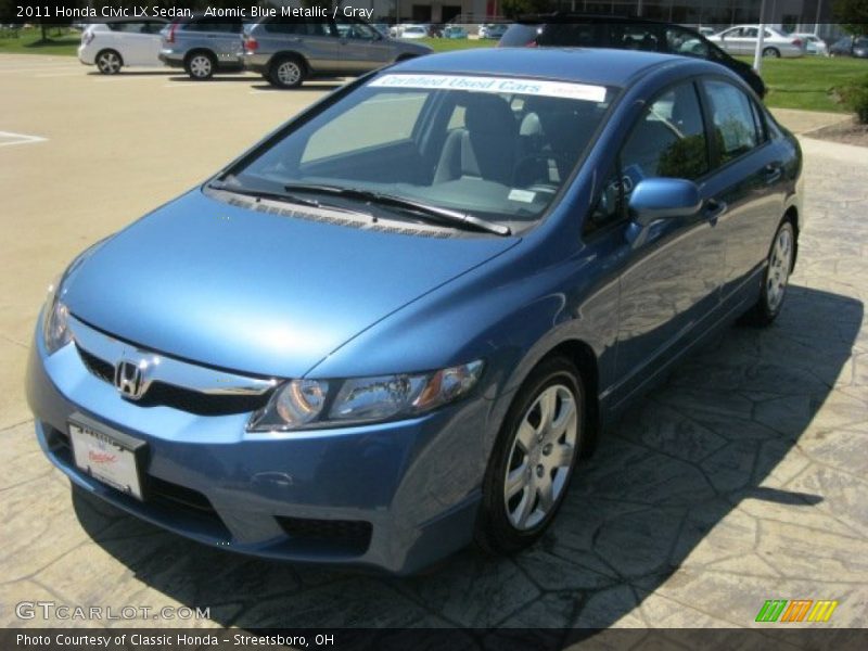 Atomic Blue Metallic / Gray 2011 Honda Civic LX Sedan