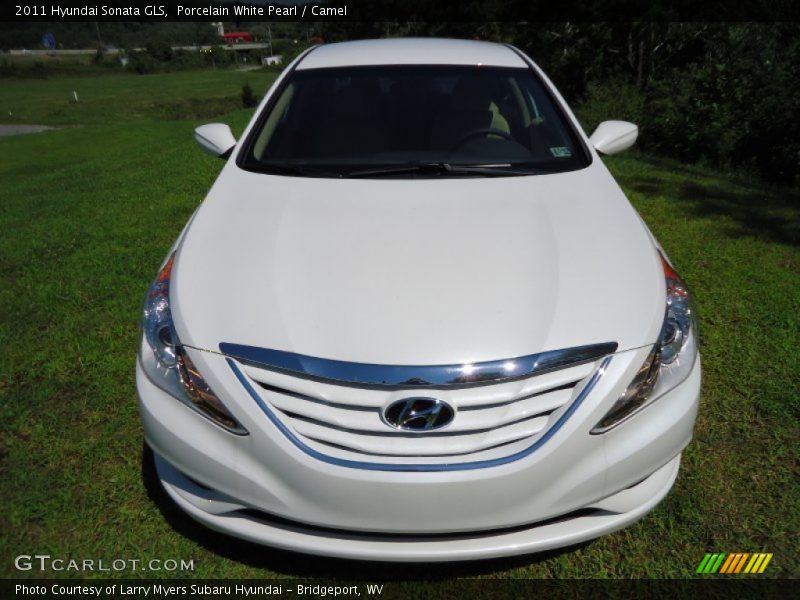 Porcelain White Pearl / Camel 2011 Hyundai Sonata GLS