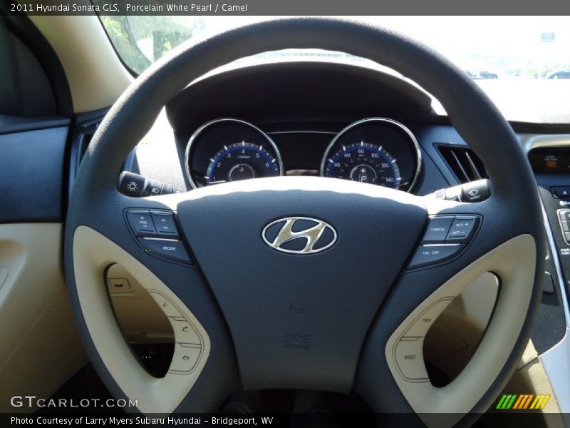 Porcelain White Pearl / Camel 2011 Hyundai Sonata GLS
