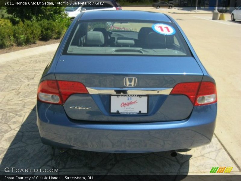 Atomic Blue Metallic / Gray 2011 Honda Civic LX Sedan