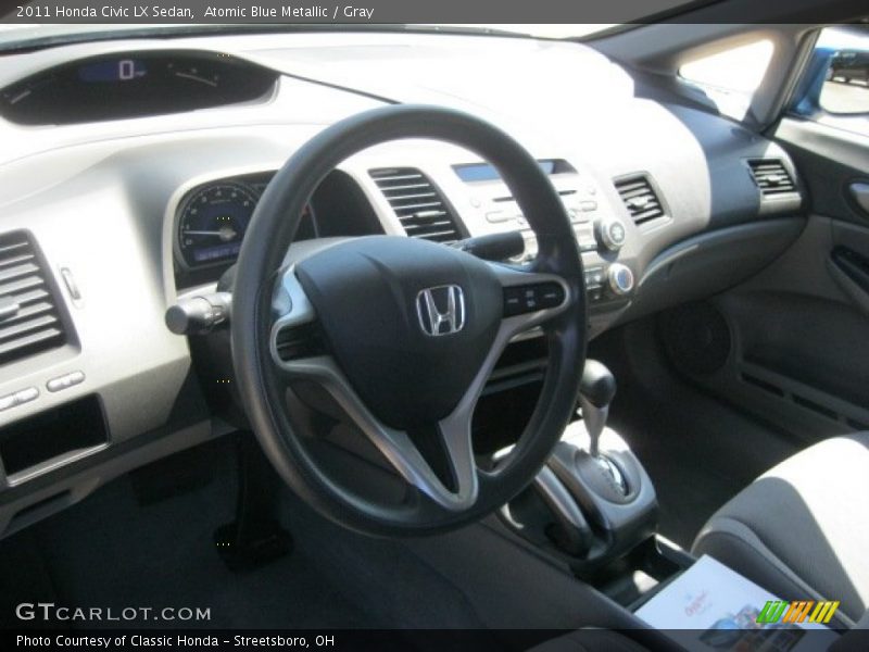 Atomic Blue Metallic / Gray 2011 Honda Civic LX Sedan