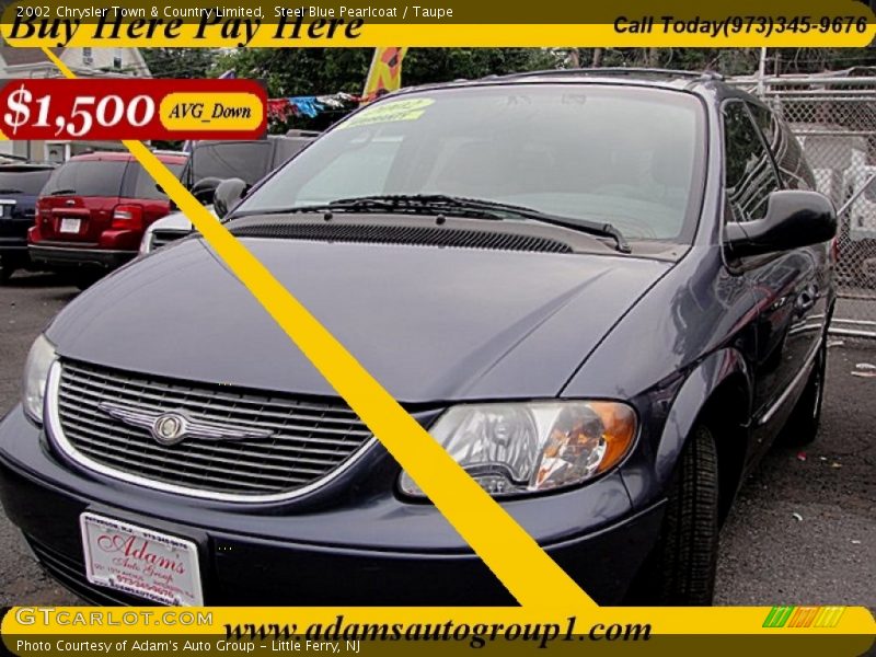 Steel Blue Pearlcoat / Taupe 2002 Chrysler Town & Country Limited