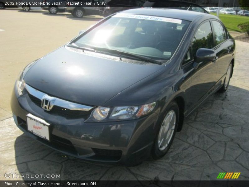 Magnetic Pearl / Gray 2009 Honda Civic Hybrid Sedan