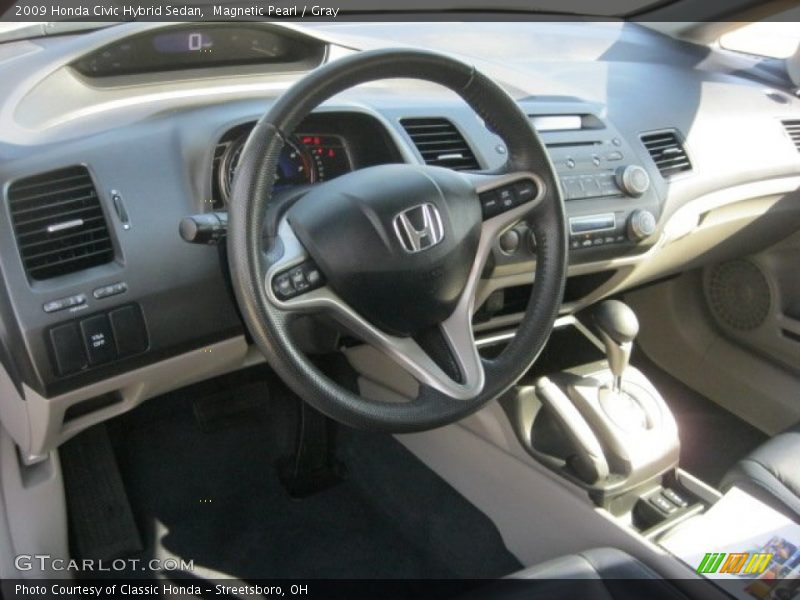 Magnetic Pearl / Gray 2009 Honda Civic Hybrid Sedan