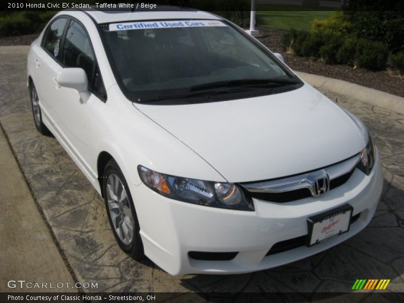 Taffeta White / Beige 2010 Honda Civic EX Sedan
