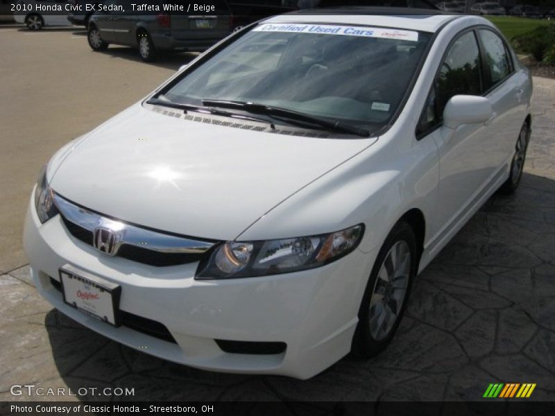 Taffeta White / Beige 2010 Honda Civic EX Sedan