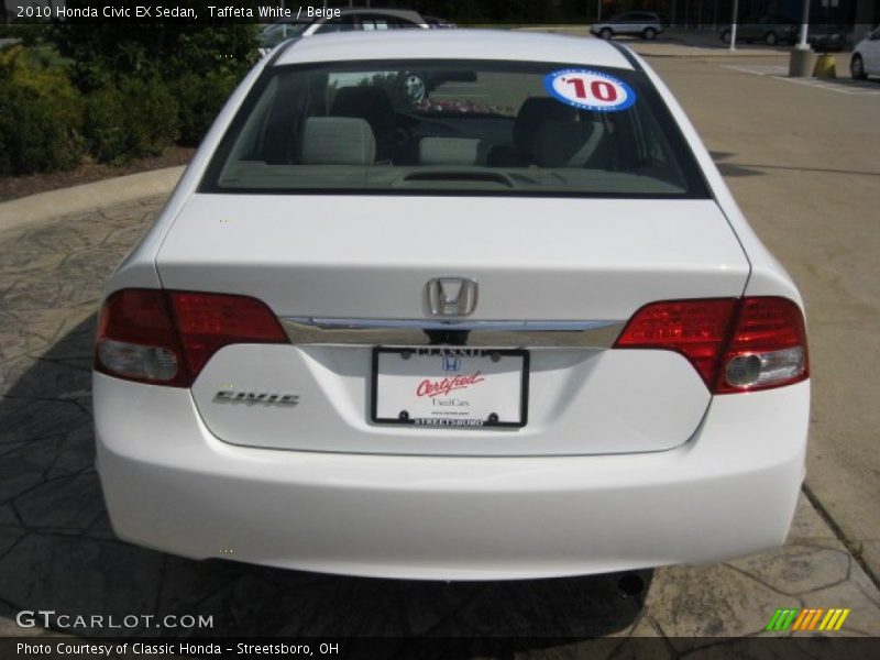 Taffeta White / Beige 2010 Honda Civic EX Sedan