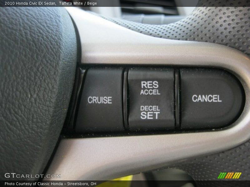 Taffeta White / Beige 2010 Honda Civic EX Sedan